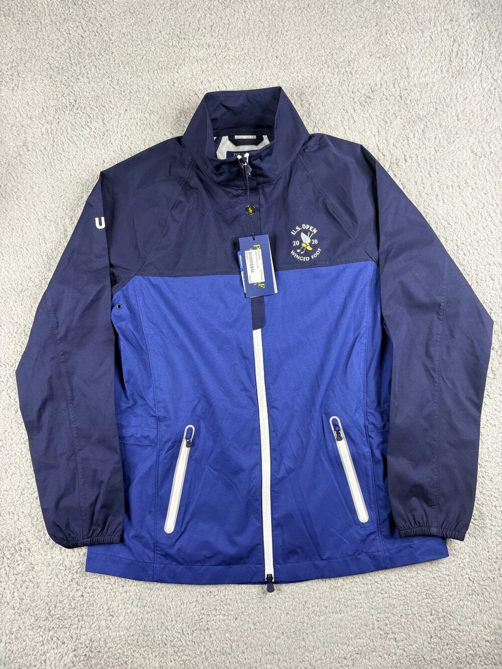 Polo Golf Ralph Lauren Marshal Jacket Women's Medium Blue Open Winged Foot